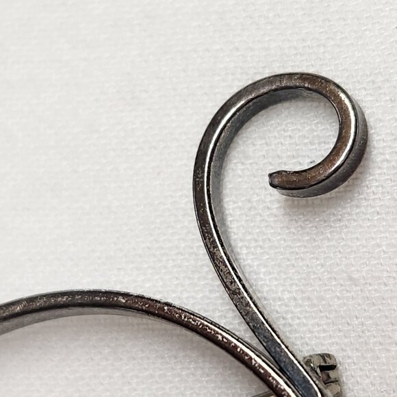 VINTAGE Sterling BEAU Cat Pin Brooch Signed - Picture 7 of 16